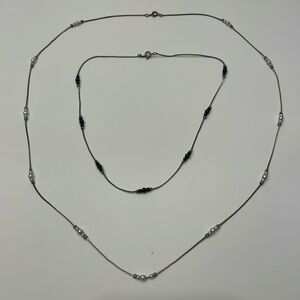 Vintage silver and faux pearl necklaces
